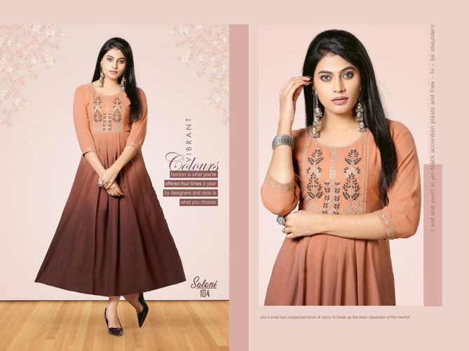 Saloni 3 Latest Designer Ethnic Wear Georgette Long Anarkali Kurti Collection